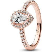 Pandora Timeless pinottava kimaltava pisara-halo 14k punakullattu sormus 182835C01-54