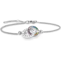 Thomas Sabo Blackened silver bracelet Together with two rings and coloured stones