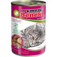 Benek 10x415g Super viljattomat palat kalkkuna kastikkeessa märkäruoka kissa