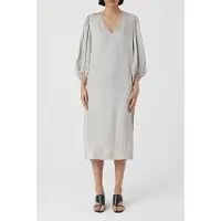 Closed Puff Sleeve Dresses Grey Alabaster - Beige - XS