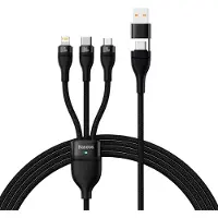 Baseus Flash Series II 100W 3-in-2-pikalatauskaapeli - 1.2m - musta