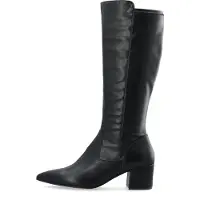 Bianco Biadevived Stretch Knee High Boot Smooth Faux Leather - Black - 41