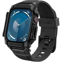 Spigen Rugged Armor Pro -ranneke Apple Watch 10:lle (42mm) - Musta