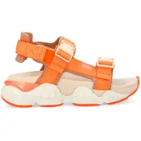 No name for woman. QNVNN60 Sandals Krazee orange (41), Fabric, Flat, Buckle, Casual
