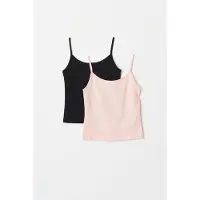 Gina Tricot  - 2 pack y basic singlet - Topit tytöille 9–14 vuotta - Musta - 158/164 - Tyttö