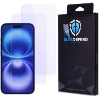 BlueDefend iPhone 16 Plus Anti-Blue Light karkaistu lasi näytönsuoja - 2 kpl.