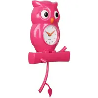 Karlsson seinäkello Owl Pendulum bright pink KA5965BP
