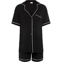 LASCANA Pyjamashortsit musta / valkoinen