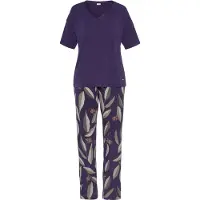 LASCANA Pyjama beige / oliivi / tummanvioletti / vanha roosa