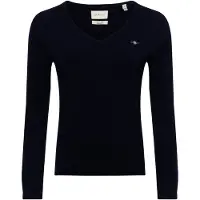 Gant for woman. 4805262 V-neck extra fine navy lambswool jumper (S), Casual