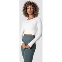 ICANIWILL Define Seamless LS Crop Top White