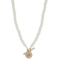 Ralph Lauren Nk Prl Padlock Pendant - Gld/Wht Pearl/Cry - Cream - ONE SIZE