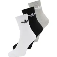 Adidas Originals Sukat 'Trefoil' meleerattu harmaa / musta / valkoinen