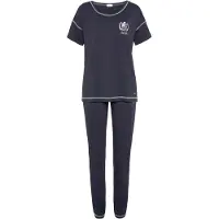 LASCANA Pyjama tummansininen / valkoinen