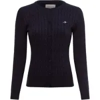 Gant for woman. 4800103 Knitted cardigan in navy stretch cotton jersey (XS), Casual, Long sleeve