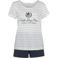 LASCANA Pyjama beige / yönsininen / valkoinen