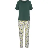 LASCANA Pyjama 'LAS Summer Fruits PJ' vihreä / monivärinen