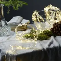 Hobby Hall Valoketju Dewdrops, monihaarainen, 200 LED lämmin valkoinen, virtalähde, sisäolosuhteisiin, IP20