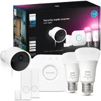 Philips Hue Aloituspakkaus: 2 E27-älylamppua + Kamera + 2 Ovisensoria
