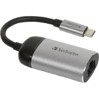 Verbatim USB-C to Gigabit Ethernet Adapter - Verkkosovitin, Harjattu metalli