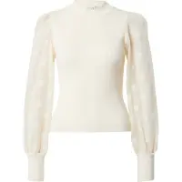 Y.A.S Yasdotme Ls Knit Pullover S. Noos - Cream - L