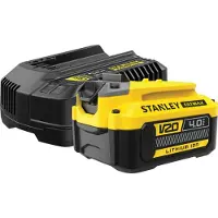 Stanley Akku V20; 18 V; 4,0 Ah + latauslaite