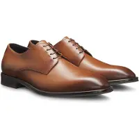 BOSS for man. 50536535 Derrek Derb medium brown leather shoes (43), Flat, Laces, Casual, Classic