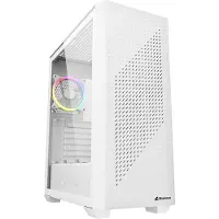 Sharkoon VS9 RGB, Midi Tower, PC, Valkoinen, ATX, mikro ATX, Mini-ATX, Koti /Toimisto, 15,8 cm (4044951039128)