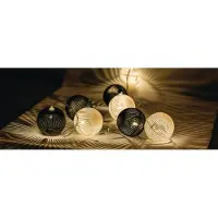 HQ string light, black And white Ball 10