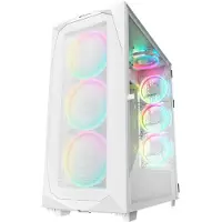 Sharkoon REV300, Tower, PC, Valkoinen, ATX, EATX, mikro ATX, Mini-ITX, Karkaistu lasi, Kotelotuulettimet (4044951039593)