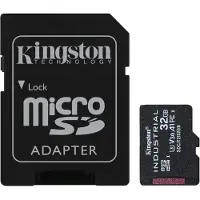 Kingston 32GB Industrial, microSDHC -muistikortti, TLC pSLC, UHS-1 V30 U3 A1, 100/80 MB/s, SD-adapterilla