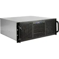 Inter-Tech 4U 40240, Teline, Palvelin, Musta, Harmaa, ATX, mikro ATX, Mini-ATX, Mini-ITX, Terästä, Hälytys, HDD, Verkko, Teho (88887305)