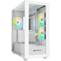 Sharkoon Rebel C60, Midi Tower, PC, Valkoinen, ATX, mikro ATX, Mini-ITX, Terästä, Karkaistu lasi, Pelaaminen (4044951040049)
