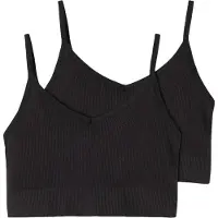 LMTD Nlfkailey Rib Bralette 2Pack Noos - Black - 146-152