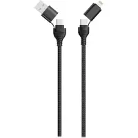 2GO 797369, 1,2 m, USB A/USB C, USB C/Lightning, Musta