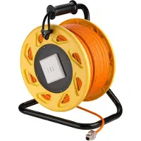Dsit Portable RJ45 Network Cable Reel Extension, orange, 50m (58934)