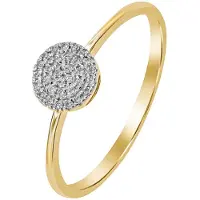 Lykken Elegance pavè keltakulta timanttisormus 0,08 ct 160