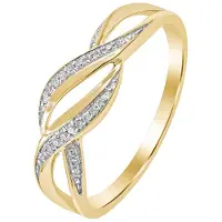 Lykken Elegance Aalto crossover keltakulta timanttisormus 0,06 ct 185