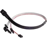 Silverstone Multilane SAS SFF-8087 -> 4x SATA 7-pin -kaapeli, 50cm, musta