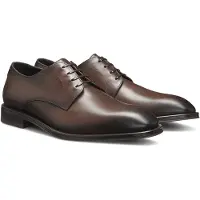 BOSS for man. 50536535 Dark brown Derrek Derb leather shoes (43), Flat, Laces, Casual, Classic