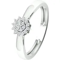 Lykken Elegance Flower valkokulta timanttisormus katedraali 0,15 ct-170