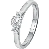 Lykken Elegance kolmikivinen timanttisormus valkokulta 0,33 ct-175