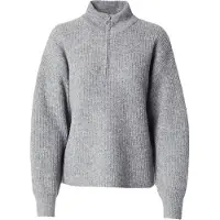 ONLY Onltokyo Solid L/S Zip Pullover Knt Noos - Grey - S