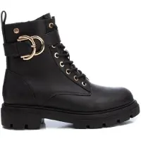 Xti for woman. 14350601-NEGRO Basic Women's Ankle Boots 143506 black (37), Flat, Laces, Zip, Casual