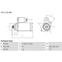 Bosch Starttimoottori 0 986 025 350