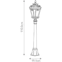 Kichler Tournai KL-TOURNAI4-M -ulkovalaisin, 19,1 x 19,1 x 110 cm, E27, ruskea / kulta
