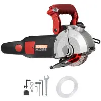 Vevor -seinän jyrsin, 34 mm:n leikkaussyvyys, seinän sahauskone, 2500 W:n seinän urasahauskone, 38 mm:n leikkausleveys, seinän urasahauskone, 5 sahanterää, halkaisija 115 mm, 6300 r/min, infrapunasätei