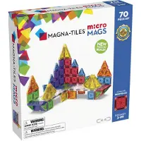Magna-Tiles microMAGS 70-osainen Deluxe Magneettinen Rakennussarja Alkuperäinen Magneettinen Rakennusmerkki