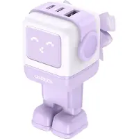 UGREEN Nexode Robot Laturi 3 ports - 65W - Violetti