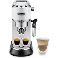 De'Longhi – De’Longhi Dedica Style EC 685.W, Espressokone, 1,1 L, Kahvinappi, Jauhettu kahvi, 1300 W, Musta, Hopea, Valkoinen (0132106141)